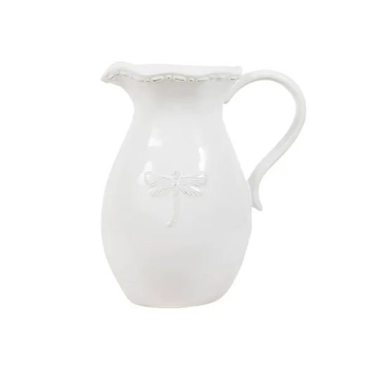 Dragonfly Stoneware White Jug - Small | French Country | Avisons