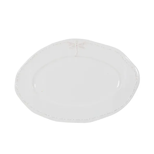 Dragonfly White Oval Platter - Small | French Country | Avisons