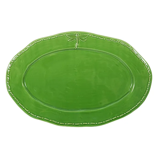 Dragonfly Green Oval Platter - Large | French Country | Avisons