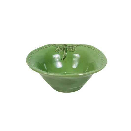Dragonfly Stoneware Green Salt Bowl | French Country | Avisons