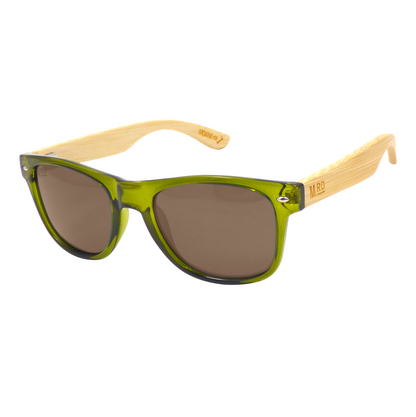 Moana Road 50/50 Olive Green & Wood Arms Sunglasses
