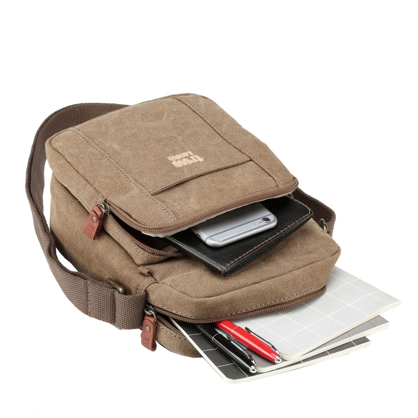 Classic Zip Top Body Bag- Brown | Troop London NZ