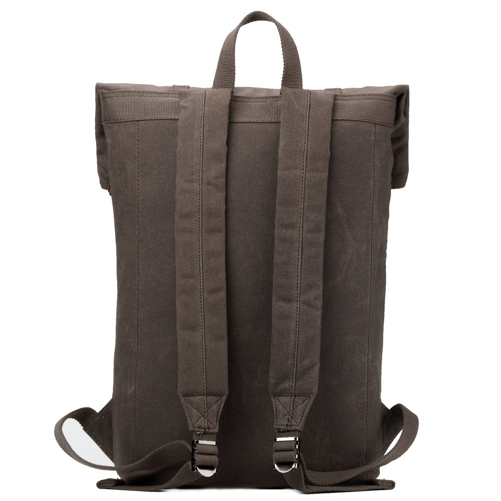 Edison Waxed Canvas Backpack - Olive | Troop London NZ