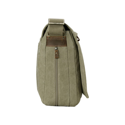 Large Flap Front Messenger Bag - Khaki