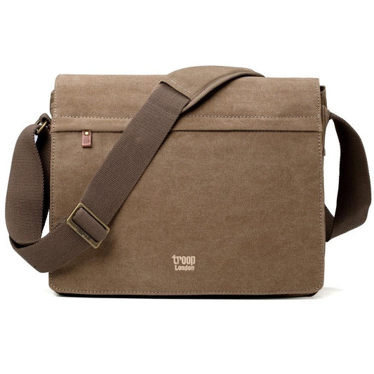 Large Flap Front Messenger Bag - Brown