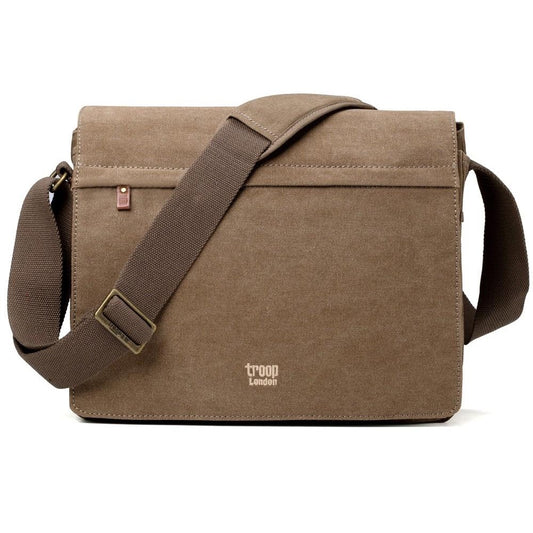 Troop Large Flap Front Messenger Bag - Brown