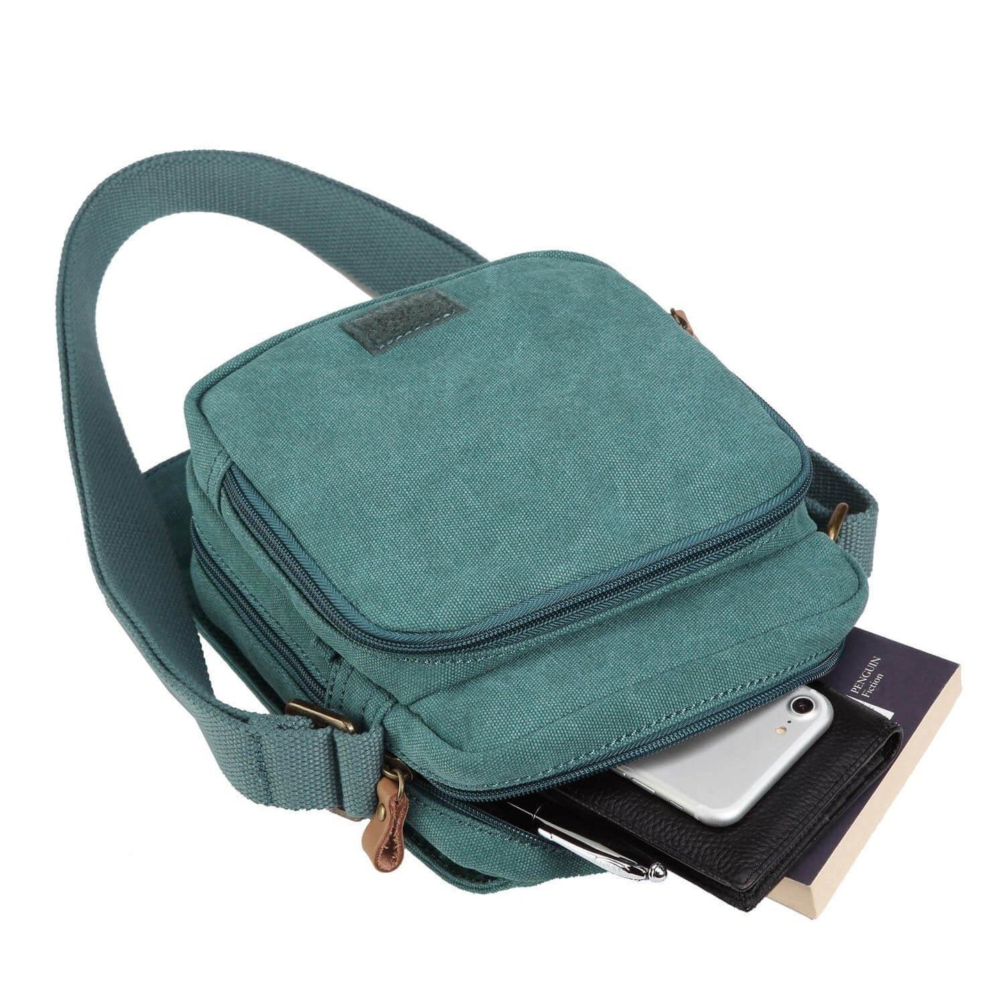 Classic Canvas Across Body Bag - Turquoise | Troop London NZ